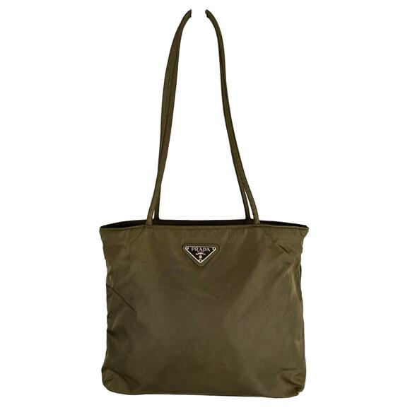 Prada Handbags - Y2K Vintage Prada Tessuto Tote Purse Olive Green Interior Authentic Monogram Int